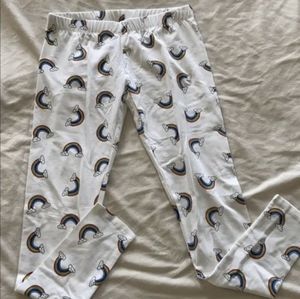 White Leggings with Rainbow Print